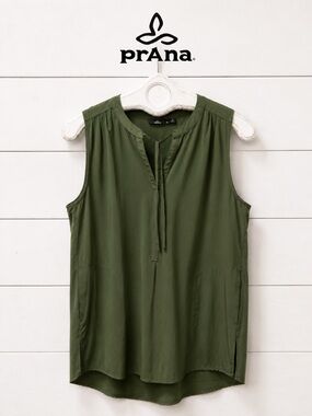prAna Sleeveless Utility Tunic Top – Olive Green – Size M